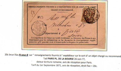20c Sage brun sur lilas N sous B des 39 Bureaux de Quartier de Paris période 1876 au 30 Avril 1878 Download?action=showthumb&id=54
